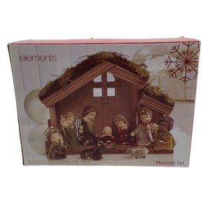 Elements Vintage 9 Pc Childrens Nativity Set, NEW
